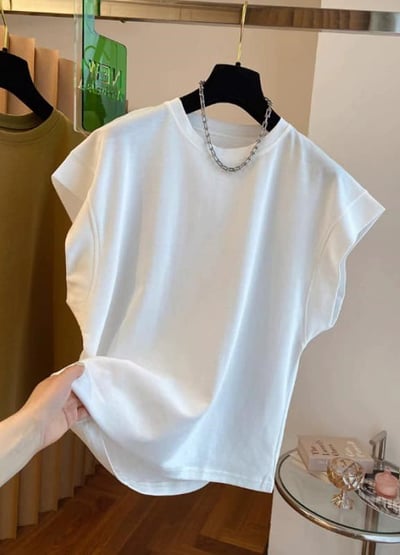 韓版設計感小眾飛袖落肩上衣6