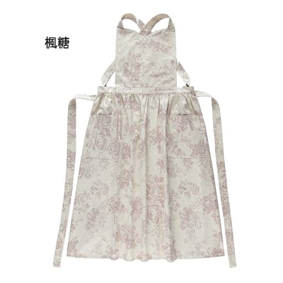 法式復古棉麻田園碎花圍裙 森系工作服15