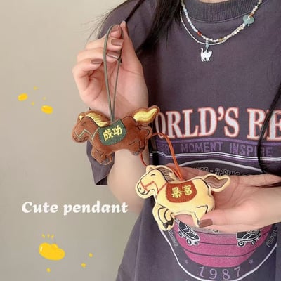 2026馬年開運小馬掛件 5入祝福款可愛毛絨吊飾3