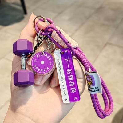健身人必備  INS風迷你啞鈴鑰匙扣 運動潮流掛飾包包點綴神器4