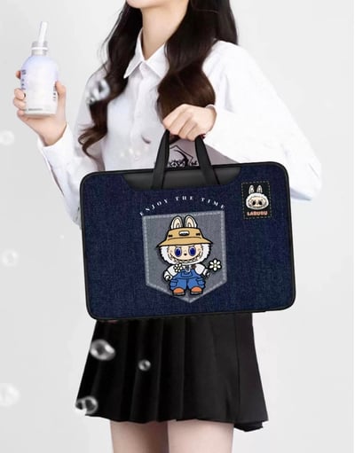 春天野拉布布 Labubu牛仔色多功能旅行電腦包2