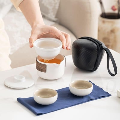 靜藝旅行茶具帶蓋過濾五件茶杯組2