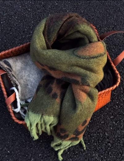 挪威森林．復古老錢風豹紋圍巾 加厚溫暖披肩4