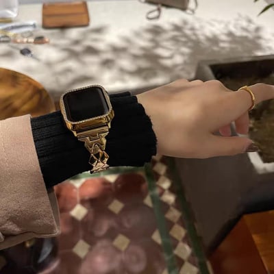 小菱格顯瘦金屬 apple watch錶帶5