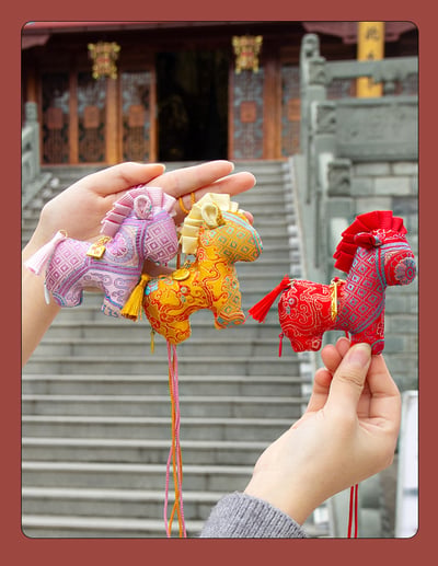 端午祈福 仿宋錦好運隨身小馬香囊掛件4