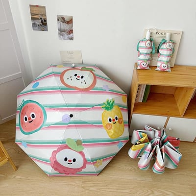 開心水果舖 可愛水果印花折疊晴雨兩用自動傘5