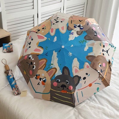 晴天汪汪折疊晴雨兩用自動傘3