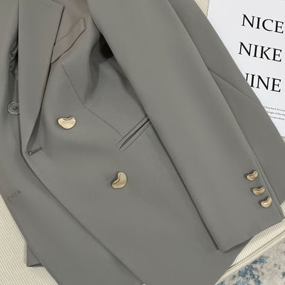 韓版氣質小金扣西裝外套9