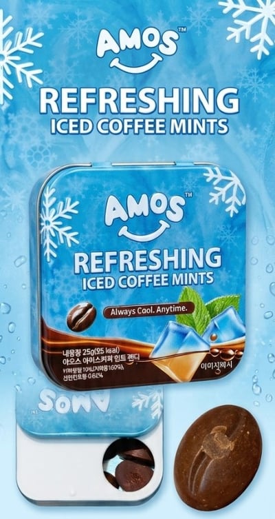 韓國 AMOS 清爽冰咖啡薄荷糖 25g2