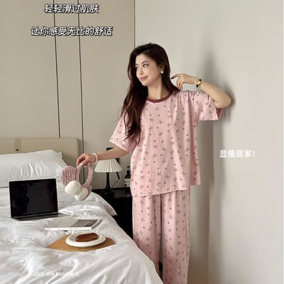 夏日涼感舒適雪花棉精靈睡衣 高級感透氣居家套裝8