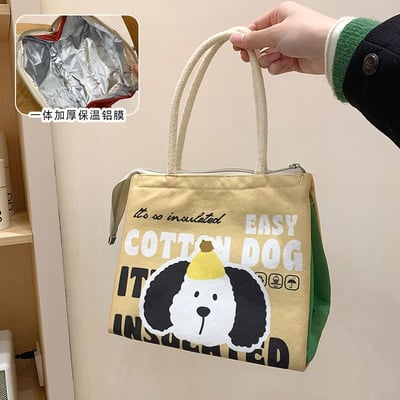 可愛便當保溫袋大容量學生午餐袋  防水鋁膜手提飯盒包10