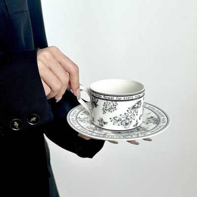 生日禮物 小香風手繪高級感咖啡杯套裝2