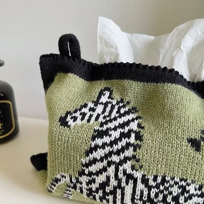 北歐風斑馬針織紙巾套2入3