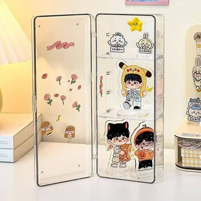 泡泡瑪特萌粒必備 透明壓克力展示盒可疊拆卸加收納架4