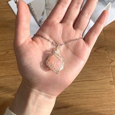手工天然原礦水晶纏繞項鍊5