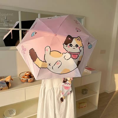 包裹一隻貓出門 貓咪造型斜背收納包五折晴雨兩用傘5