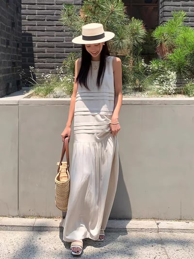 高級感滿分 夏日度假背心連身裙1