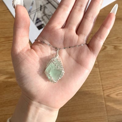 手工天然原礦水晶纏繞項鍊3