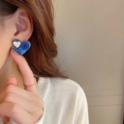 小眾藍調高級感耳釘4款入組3