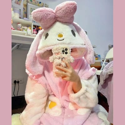 冬季美樂蒂造型保暖睡袍家居服   現貨L號一件4