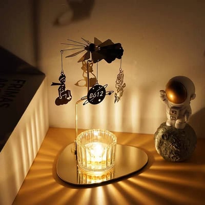 小王子旋轉走馬燭台浪漫氛圍燭光燈 擺件裝飾 燭光晚餐道具3