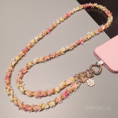 小香風編織金屬鏈手機掛繩 斜背長款百搭 輕奢感隨身背帶4