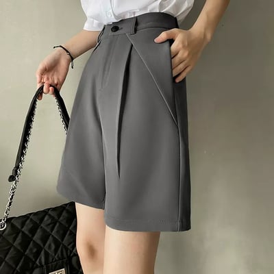 高腰打折顯瘦西裝短褲1