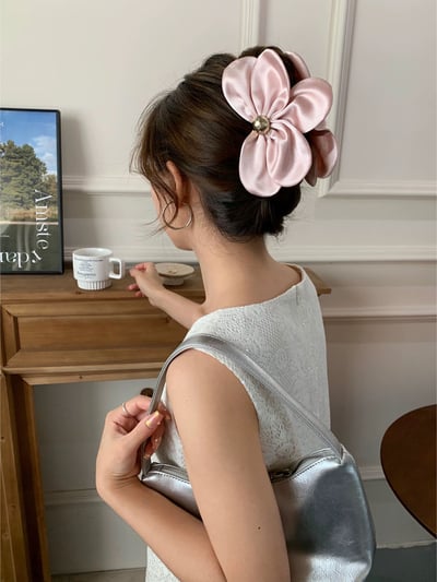 一秒盤髮 韓系光澤花瓣抓夾兩入2