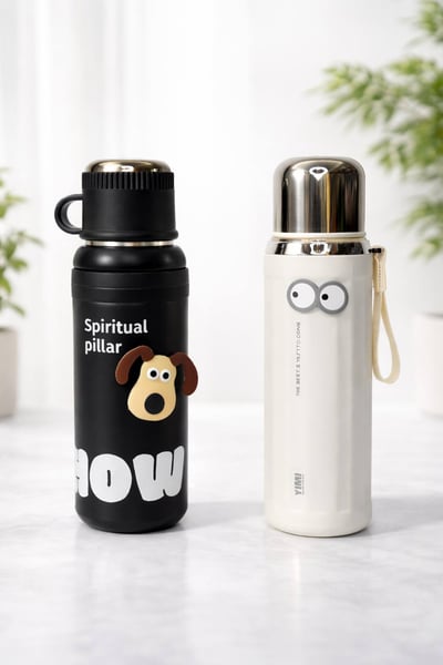 黑白色系蓋可當杯 外出便攜保溫杯5