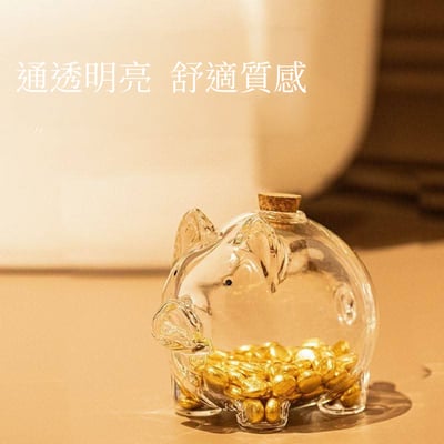 招財小豬玻璃罐 金豆豆儲物瓶 家居療癒擺件2
