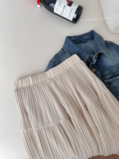 溫柔系必備  高腰顯瘦百搭款重工壓褶雪紡長裙3