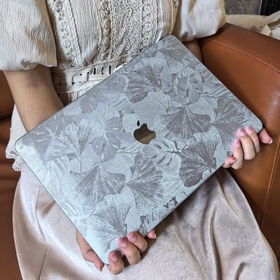 低調光澤 琉光銀杏紋 MacBook 專用保護殼6