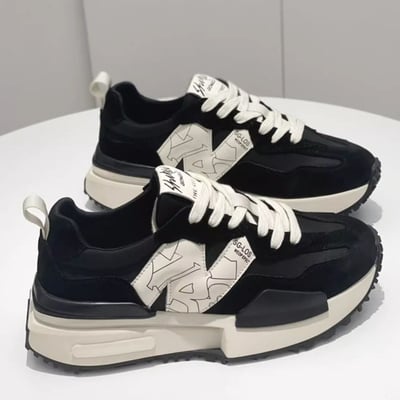 美拉德風新款N字厚底老爹鞋  36黑色現貨1