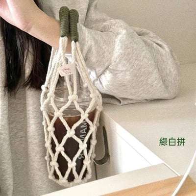 手工編織杯套網兜水杯提袋  防燙奶茶咖啡杯通用3