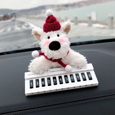 西高地鋼琴黑白鍵 小狗汽車臨時停車牌2