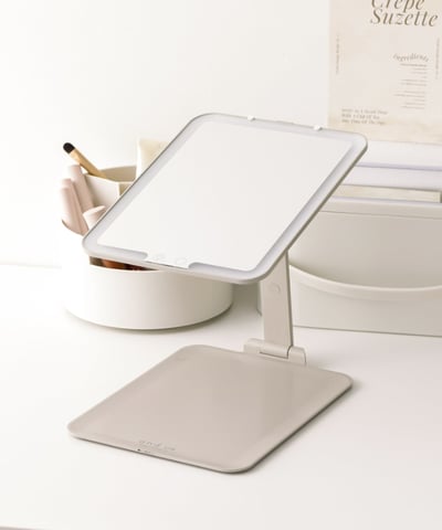 日本3coins限定and us 三色調光纖薄摺疊LED化妝鏡4