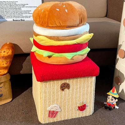 起司漢堡 超軟漢堡儲物小凳子3
