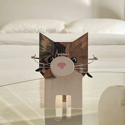 創意木質擺飾動物眼鏡收納 桌面木製工藝眼鏡展示架6