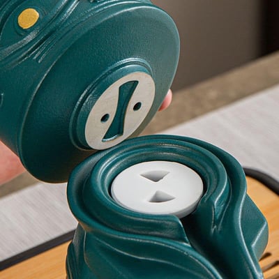 神秘三星堆石磨旋轉茶具套組9