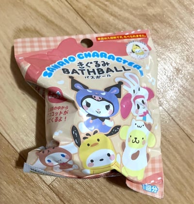 日本COSTCO Sanrio三麗鷗 動物布偶造型草莓香味入浴球 5入6