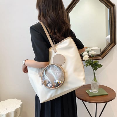 老鼠頭大容量托特包 現貨奶茶色   現貨免運3