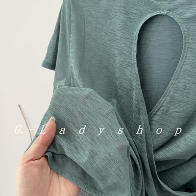 夏季竹節紗透氣美背T恤3