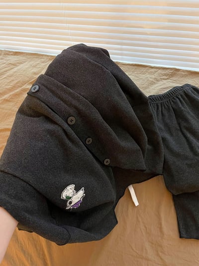 日系長壽狗狗德絨睡衣套裝3