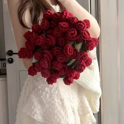 不會凋謝的手作玫瑰花束毛毯1