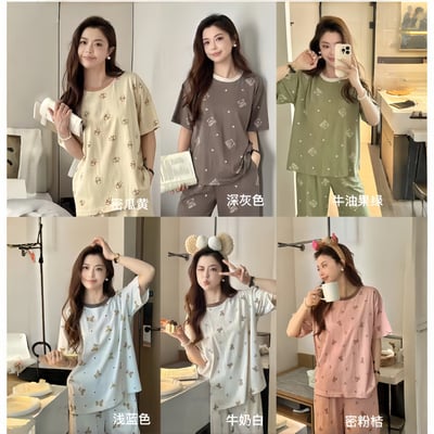 夏日涼感舒適雪花棉精靈睡衣 高級感透氣居家套裝9