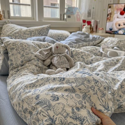 藍色系列四款 水洗紗床包四件組3