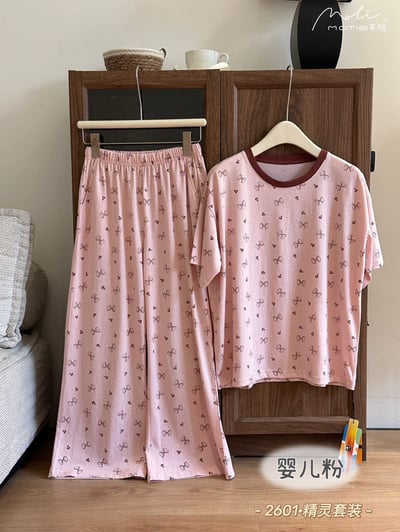 夏日涼感舒適雪花棉精靈睡衣 高級感透氣居家套裝19