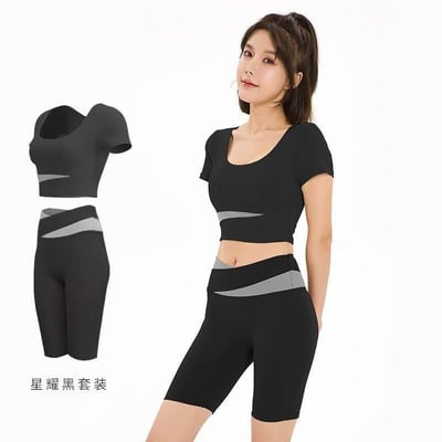春夏運動短版加五分褲 舒適運動瑜珈服套裝3