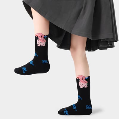 韓版兒童可愛茶壺中筒兒童襪 兔子款4