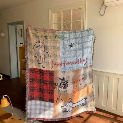 田園風可愛卡通針織毯1